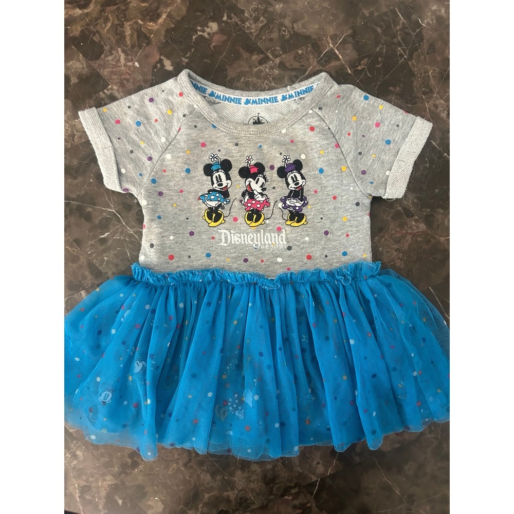 Minnie Mouse Baby Disney Resort Embrioded Blue Tulle Dress 12 Months